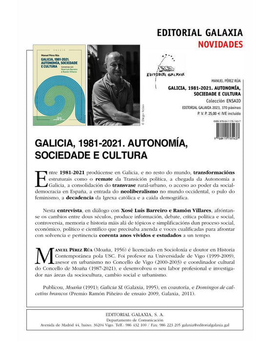 GALICIA, 1981-2021. AUTONOMÍA, SOCIEDADE E CULTURA