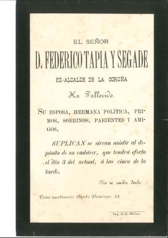 FEDERICO TAPIA SEGADE 1825-1891