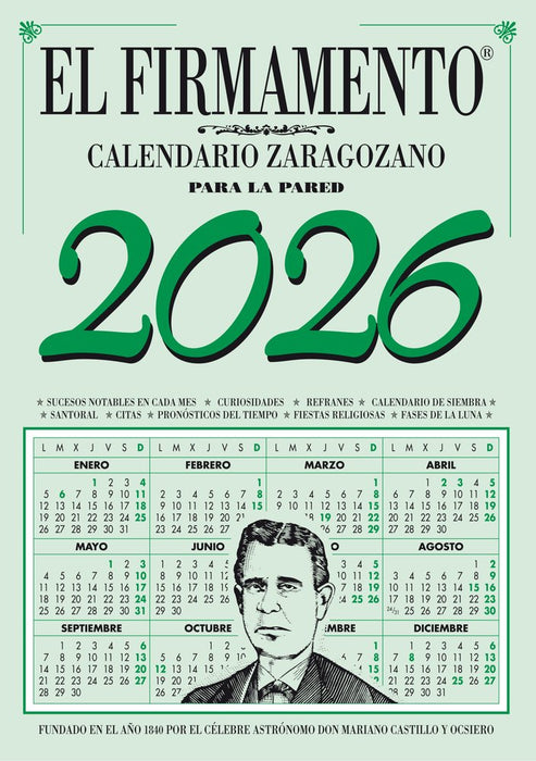 EL FIRMAMENTO. CALENDARIO ZARAGOZANO PARA LA PARED 2026