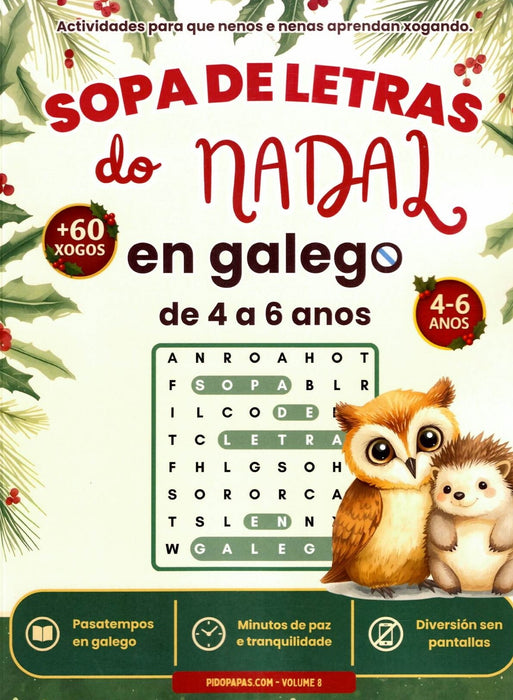 SOPA DE LETRAS DO NADAL EN GALEGO DE 4 A 6 ANOS