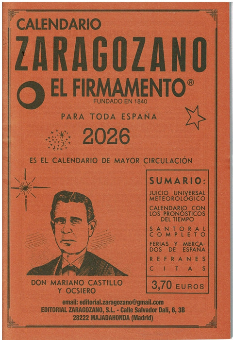 CALENDARIO ZARAGOZANO 2026 EL FIRMAMENTO