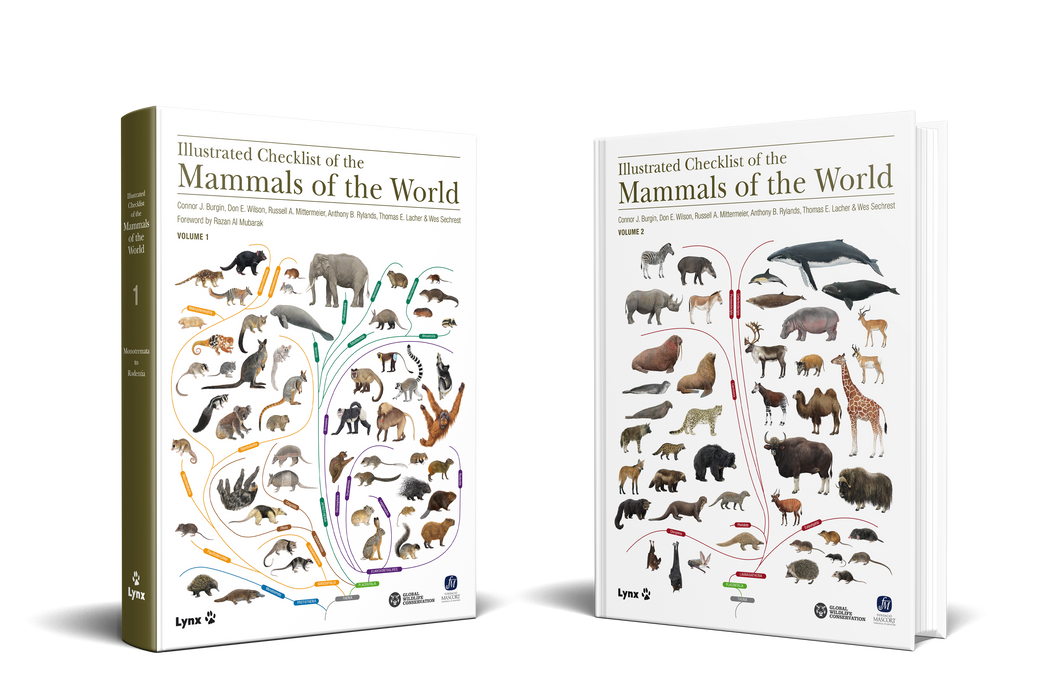ILLUSTRATED CHECKLIST OF THE MAMMALS OF THE WORLD (2 TOMOS)  LISTA ILUSTRADA DE LOS MAMÍFEROS DEL MUNDO